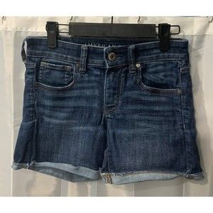 American Eagle Outfitters Women's Size 2 Denim Blue Summer Dark Wash Jean Shorts